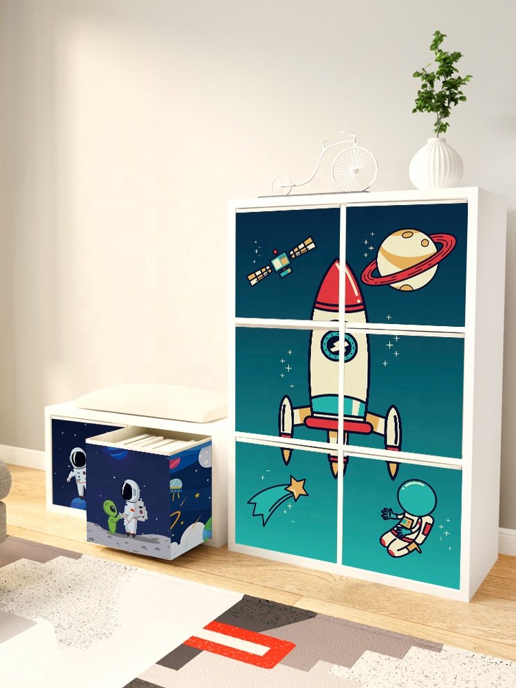 Custom Your Own Design Storage Boxes & Bins Printed Cube Astronauts Organizer For Toy Foldable Storage Box Toy Organizer