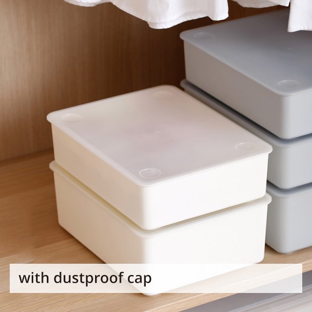 SHIMOYAMA Plastic Creamy White Underwear Storage Box 15 Grids with A Lid