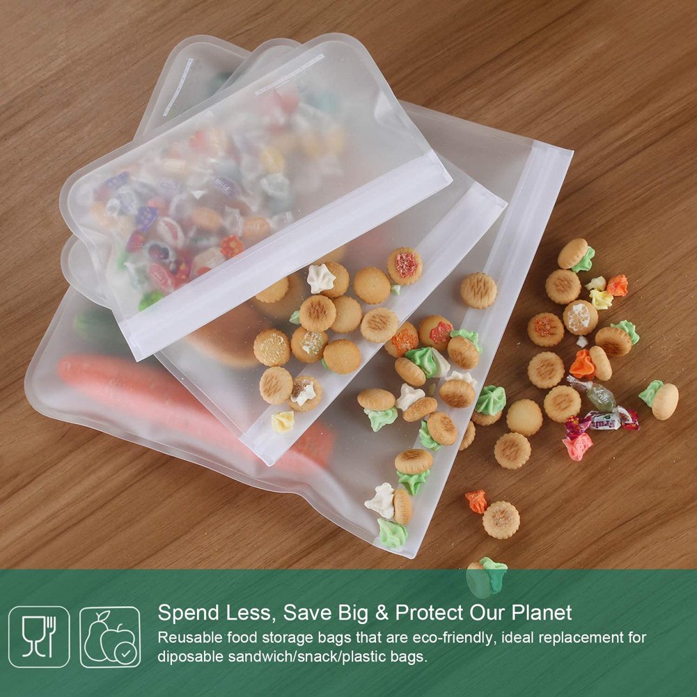 Silicone Food Storage Containers Leakproof Containers Reusable Stand Up Zip Shut Bag Silicone Food Storage Bag Fresh Wrap