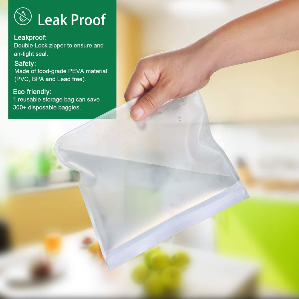 Silicone Food Storage Containers Leakproof Containers Reusable Stand Up Zip Shut Bag Silicone Food Storage Bag Fresh Wrap