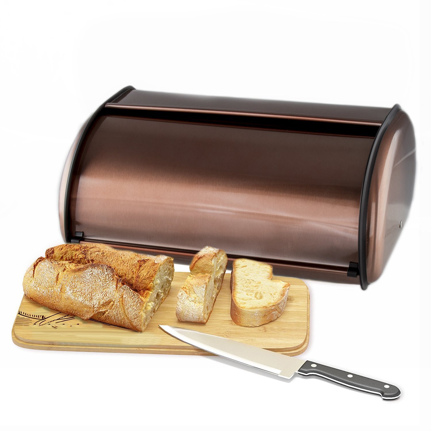 Kitchenware golden finished Bread Box Food Storage Bin with power coating bread box