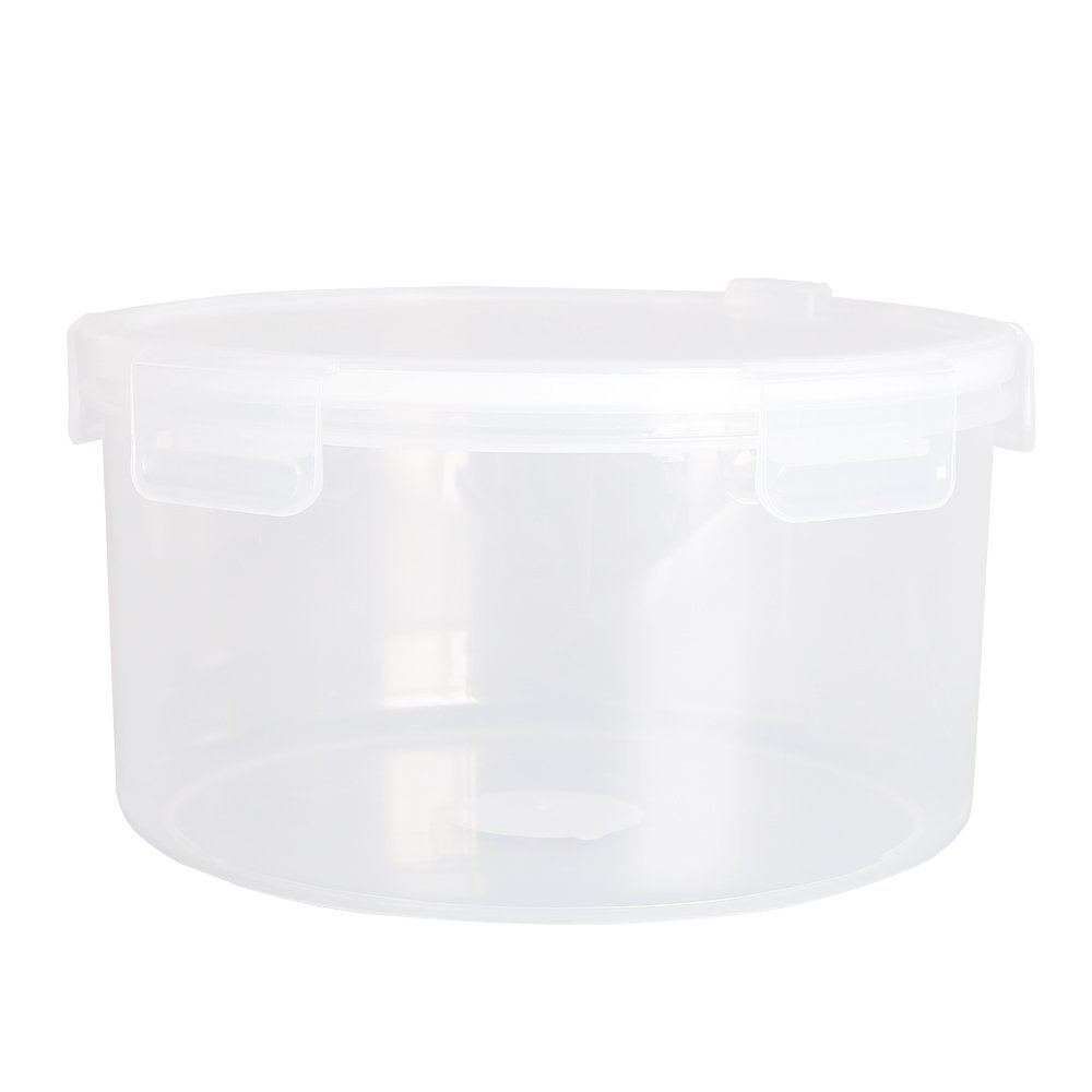 Large 1900ml round heat resistant plastic food storage container with venting holes