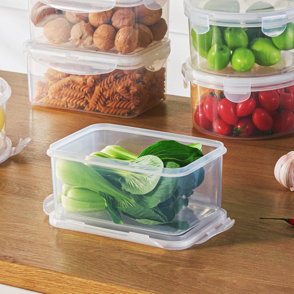 Large 1900ml round heat resistant plastic food storage container with venting holes