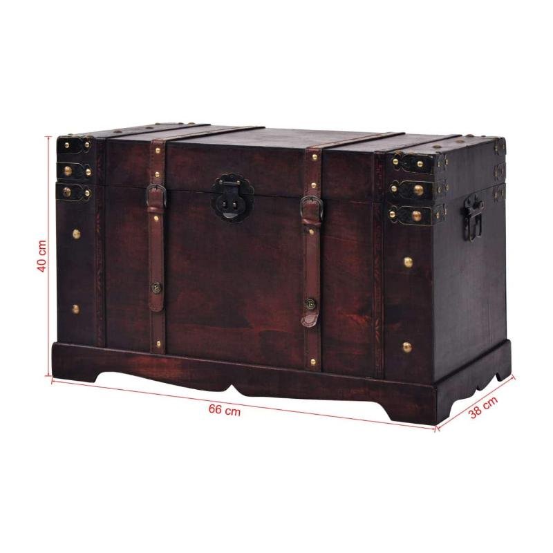 Vintage Wooden Storage Box Durable Wooden Treasure Box with Lid wood trunk box Old Storage Trunks