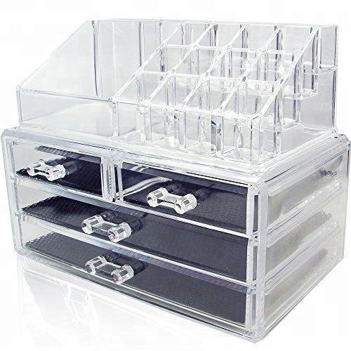 Acrylic Jewelry Box Organizer Makeup Organizer with Drawers Makeup Storage Box Lash Organizer for Lipsticks Stackable