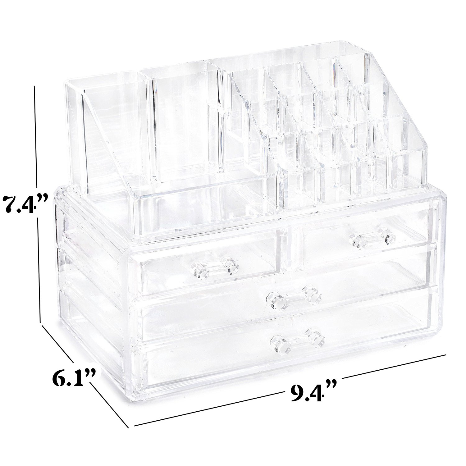 Acrylic Jewelry Box Organizer Makeup Organizer with Drawers Makeup Storage Box Lash Organizer for Lipsticks Stackable