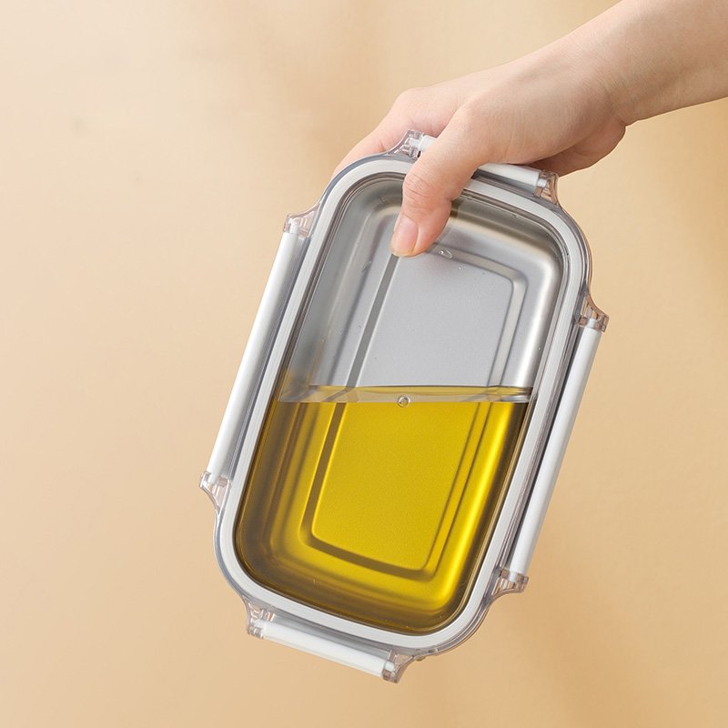 Stainless Steel Food Storage Containers Airtight Metal Food Storage Box Stainless Steel Meal Prep Container with Buckles