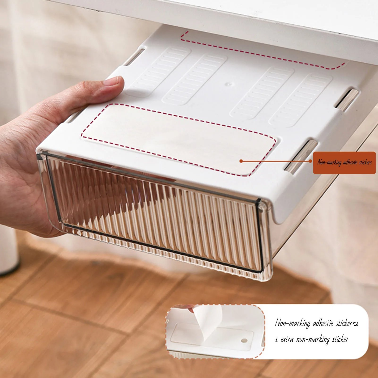 Under Desk Drawer Stick Stand Hidden Stationery Pens Office Home Organizer Accessories Desk Table Self Storage Boxs