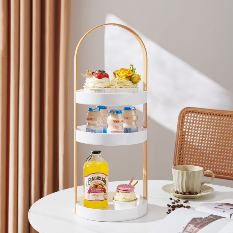 New Style 3-tier Portable Makeup Organizer for Vanity Countertop Jewelry Organizer with Handle