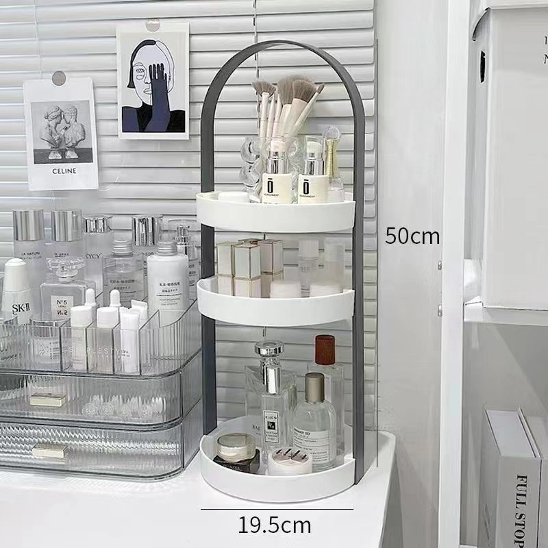 New Style 3-tier Portable Makeup Organizer for Vanity Countertop Jewelry Organizer with Handle