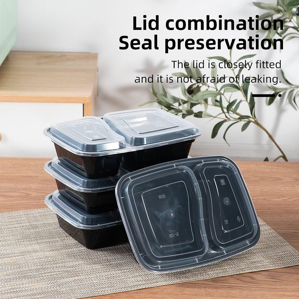 Microwave Safe Rectangular Takeaway Disposable PP Plastic Food Container for Food Packaging