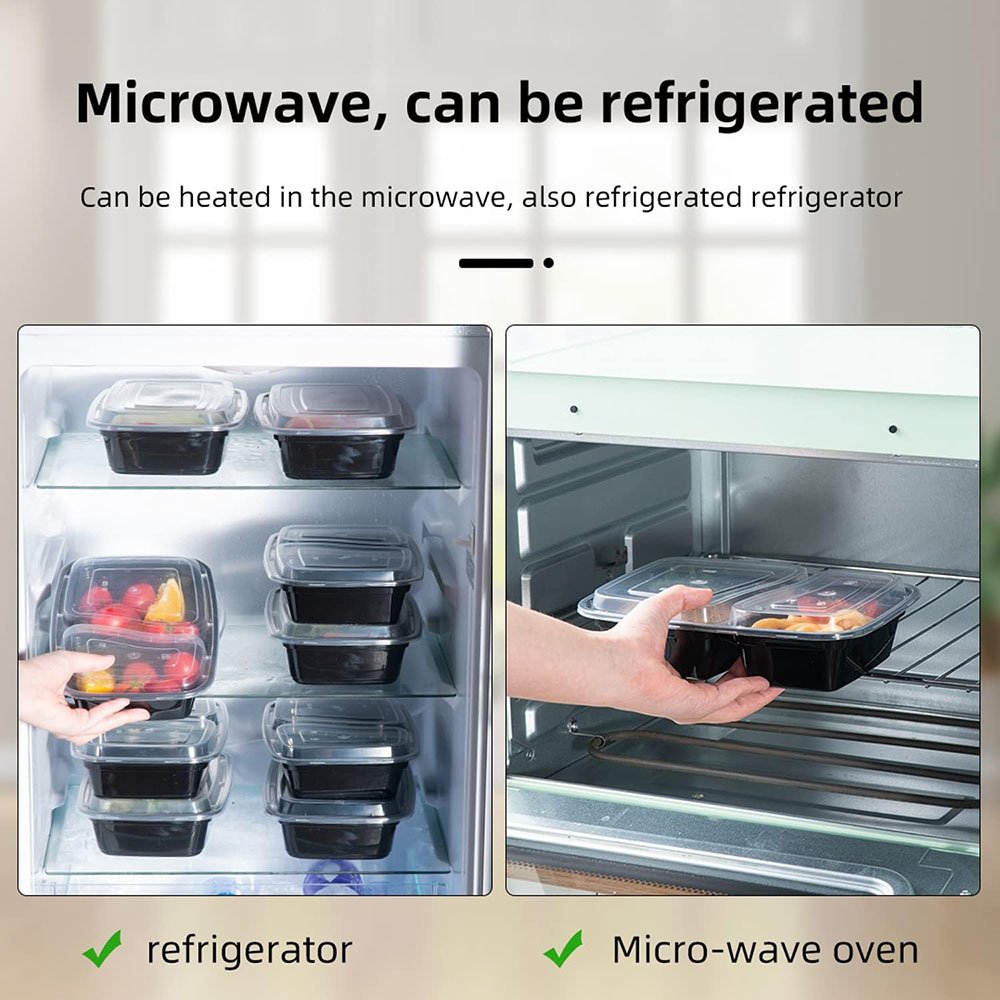Microwave Safe Rectangular Takeaway Disposable PP Plastic Food Container for Food Packaging