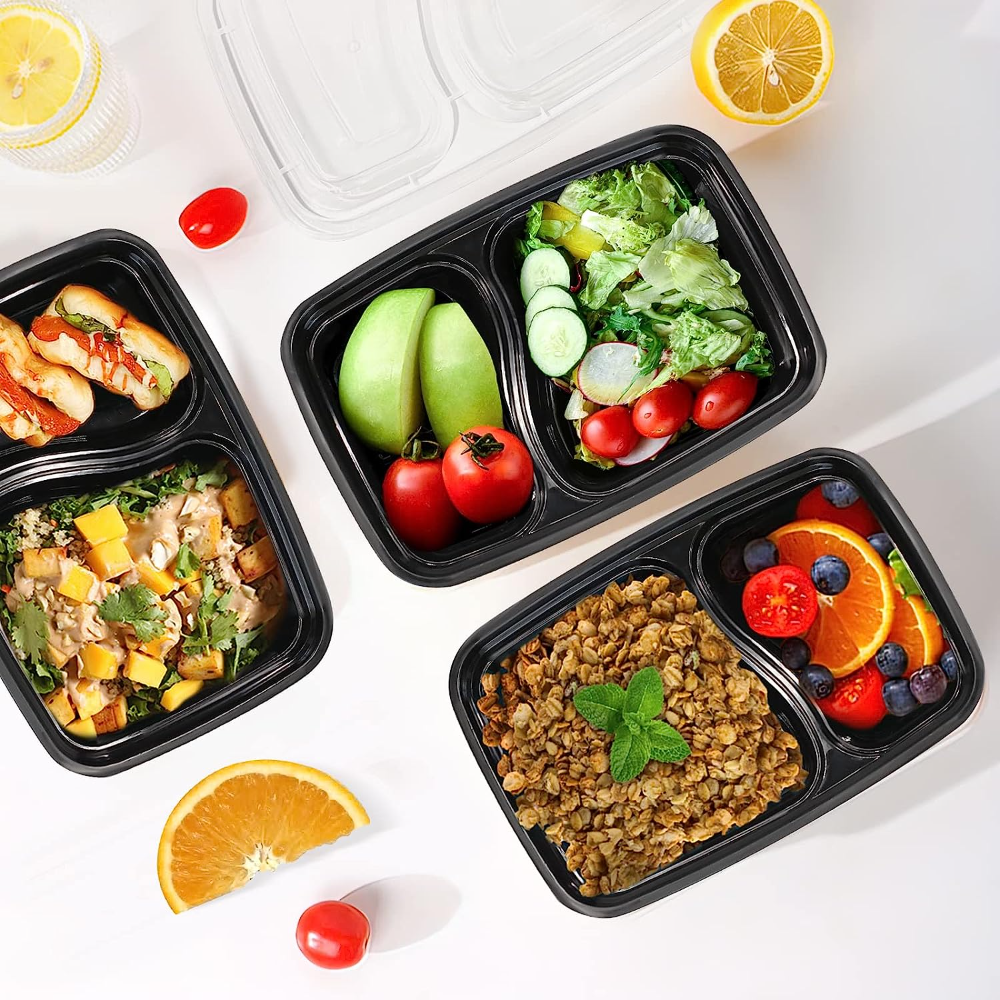 Microwave Safe Rectangular Takeaway Disposable PP Plastic Food Container for Food Packaging