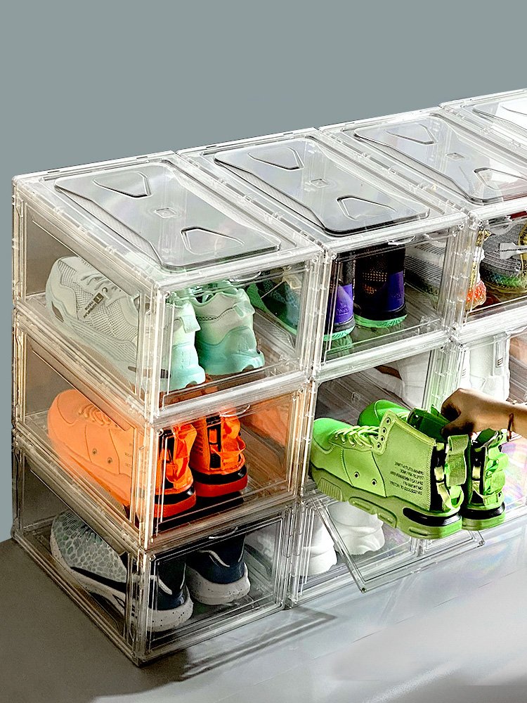 14.2*11*8.7 inch Shoe Storage Box Stackable Plastic Storage Transparent Storage Boxes & Bins Shoes Display Box