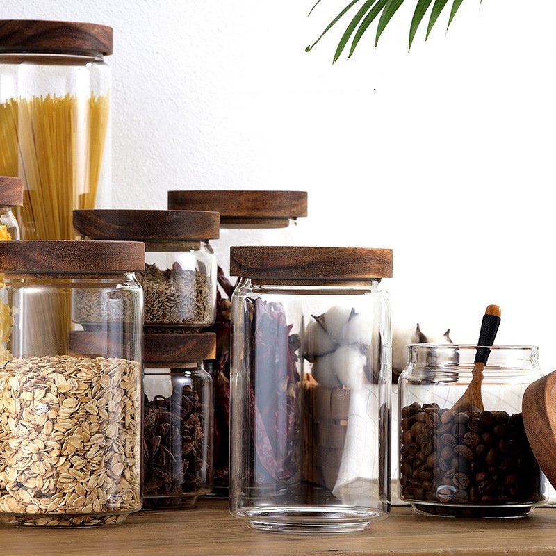 Home 750ml goods storage glass honey pot for coffee sauce biscuit