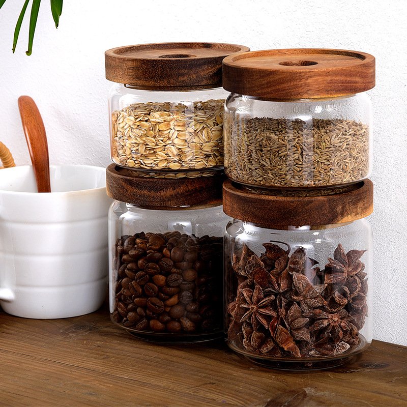 Home 750ml goods storage glass honey pot for coffee sauce biscuit