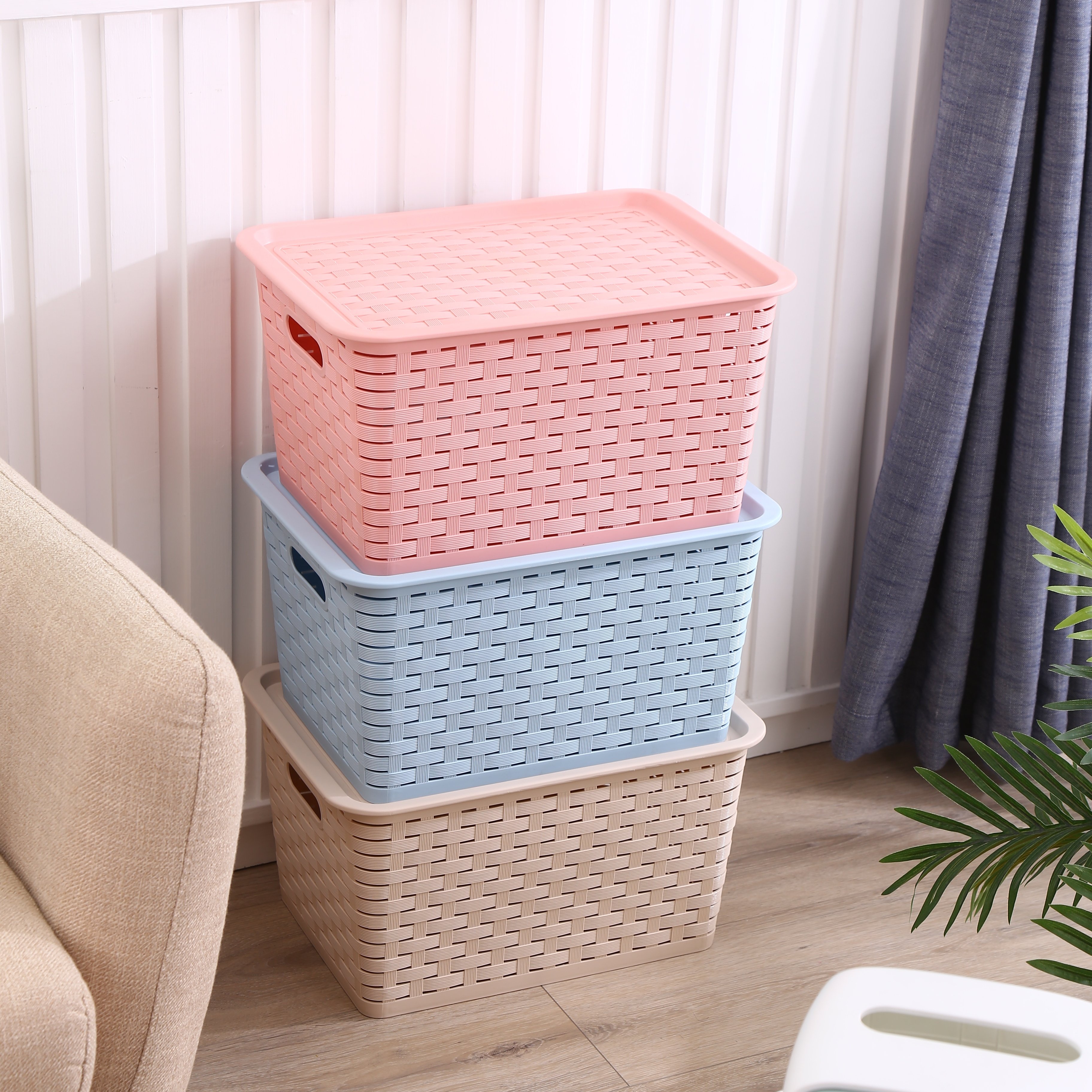 Plastic storage box stackable bins storage boxes & bins drawer organizer toy storage organizer kids with multiple sizes