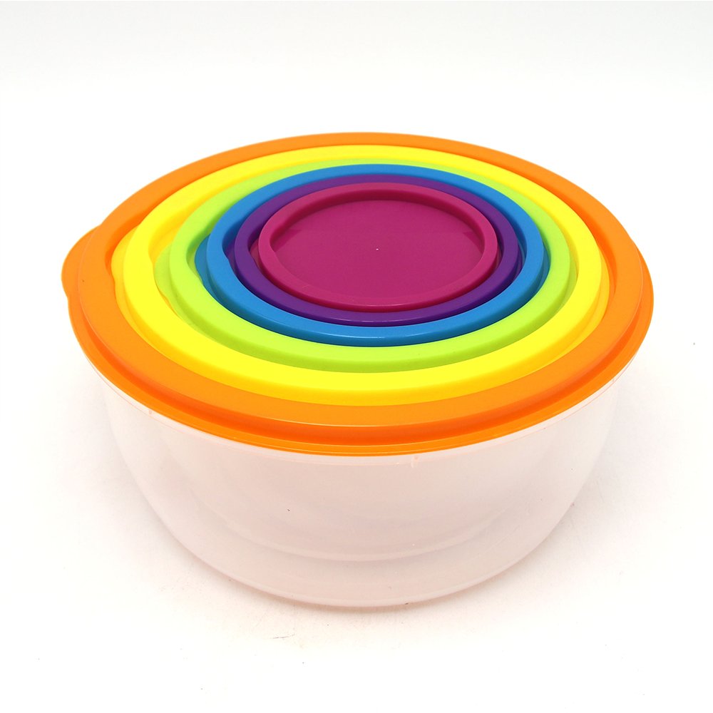 6 pieces food round organizer set storage box containers with lids food