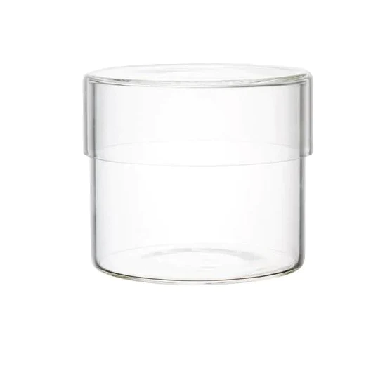 OEM Hand Blown Clear Glass Case Colored Borosilicate Decorative Glass Jar with Glass Lid for Food Storage