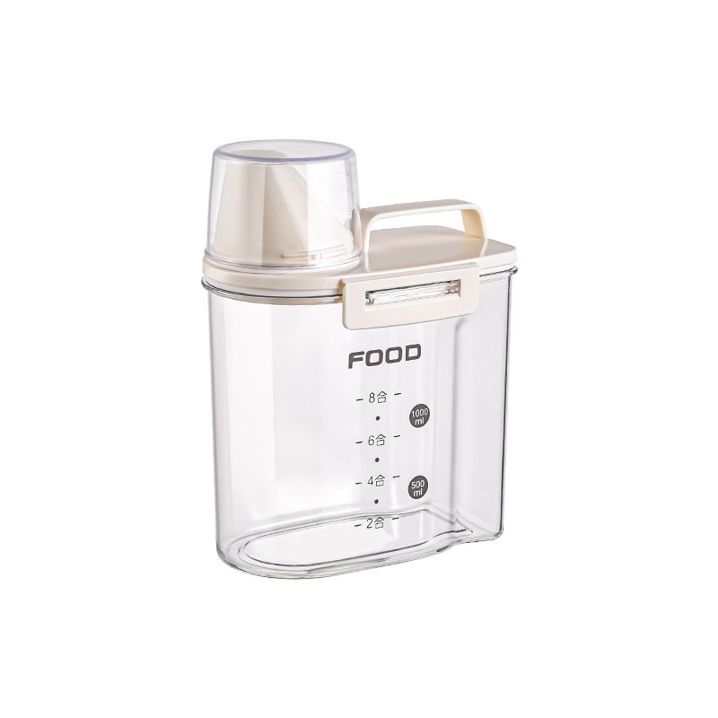 Home Use Food Storage for Snacks Grain Good Sealing Transparent with Measuring Cup Sealed Jar 1000/1800ml