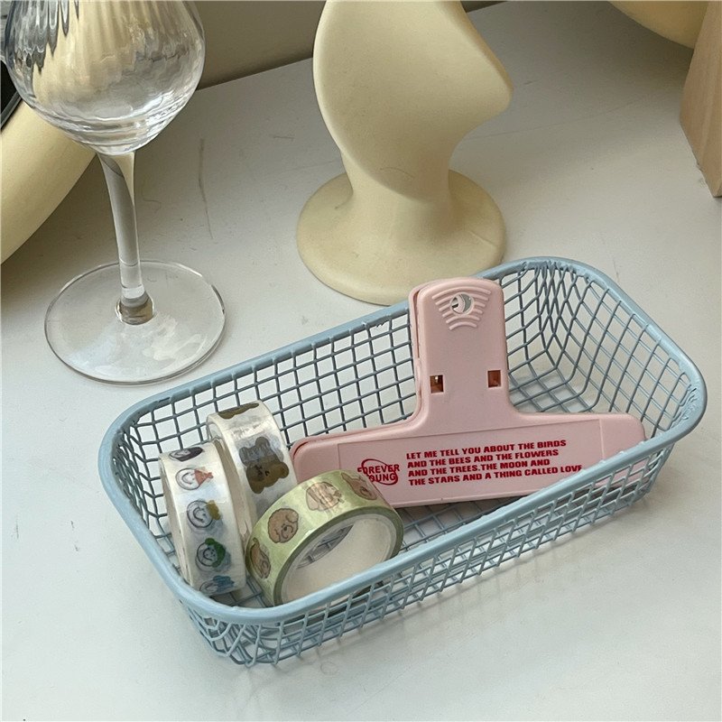 Desk sundry small objects storage basket Students office stationery storage box desktop iron finishing device