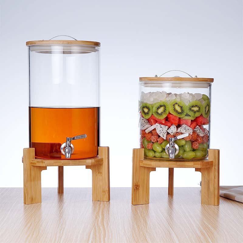7.5l large capacity tall clear glass food jar storage coffee with tap