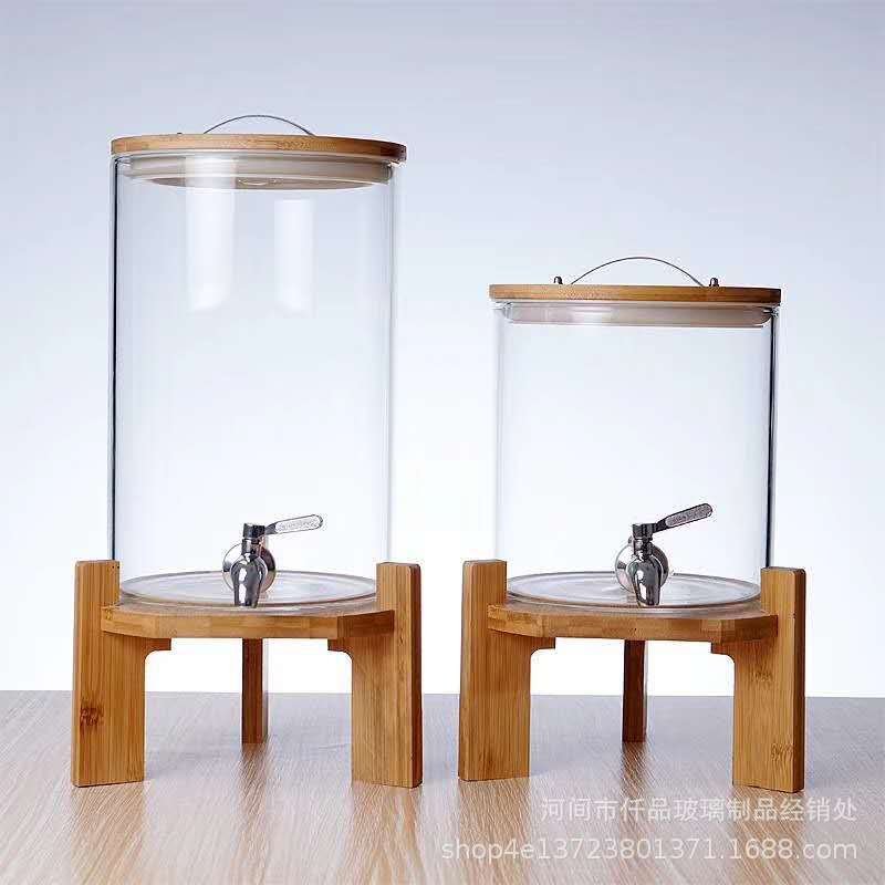 7.5l large capacity tall clear glass food jar storage coffee with tap