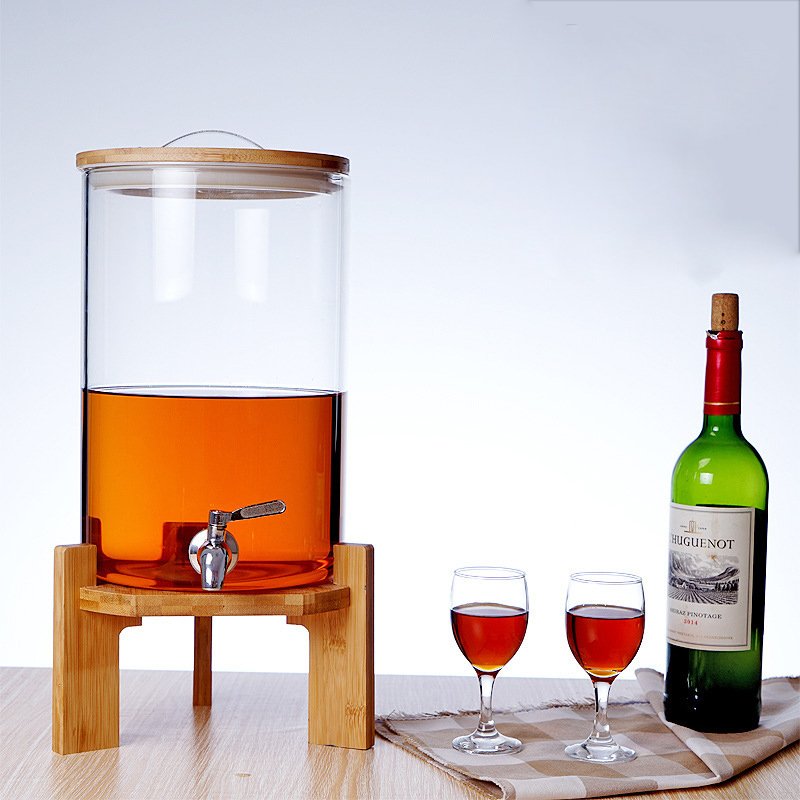 7.5l large capacity tall clear glass food jar storage coffee with tap