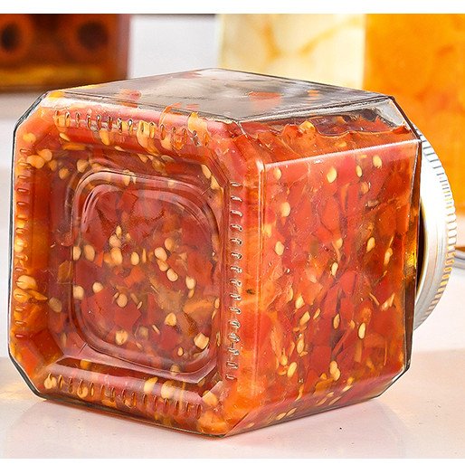 Wholesale 250 380 500 Gram Big Wide Mouth Honey octagon Square Food Jam Glass Storage Jar With Gold Screw cap Lids