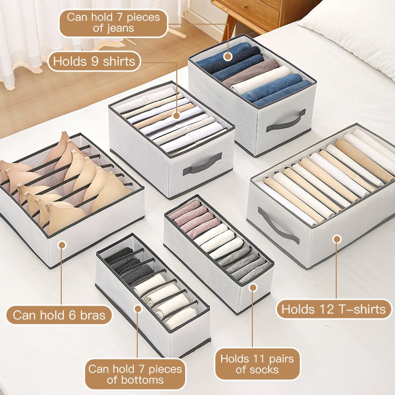 Hot selling clothes organizer closet storage washable wardrobe drawer organizer for clothes jeans underwear storage box