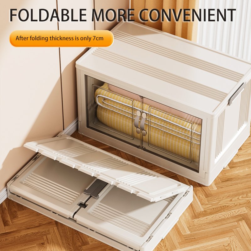 Quick Collapsible Storage Box Plastic Foldable Storage Container Sundry Organizer with Wheels Outdoor Storage Box Toy Organizer