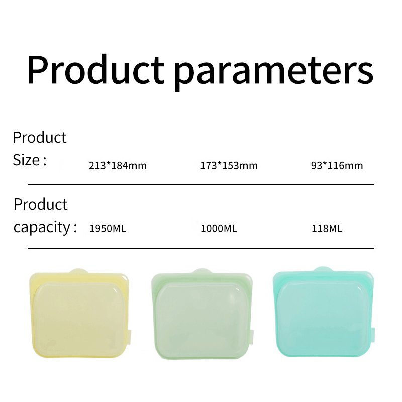 Refrigerator Sealed Silicone Bags Moistureproof Storage Bag Multipurpose Storage Bags Reusable Storage Food Grade Silicone