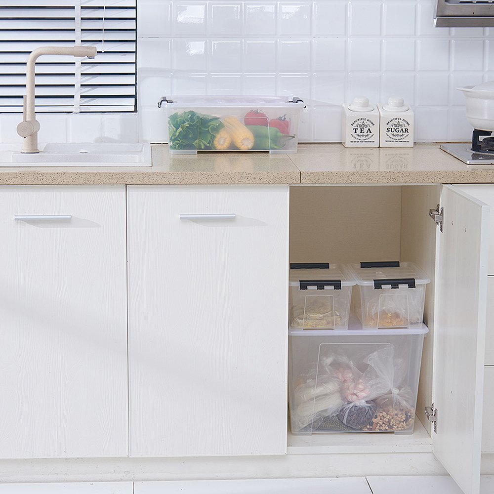 Household 5l clothes transparent plastic storage box with lid