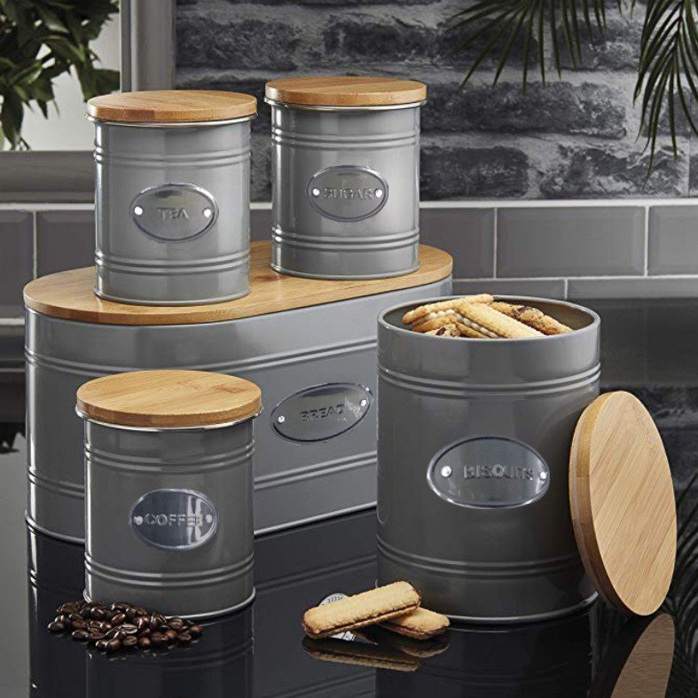Modern Household Kitchen Storage Airtight Container Set With Bamboo Lid Storage Box and food Canister sets for kitchen