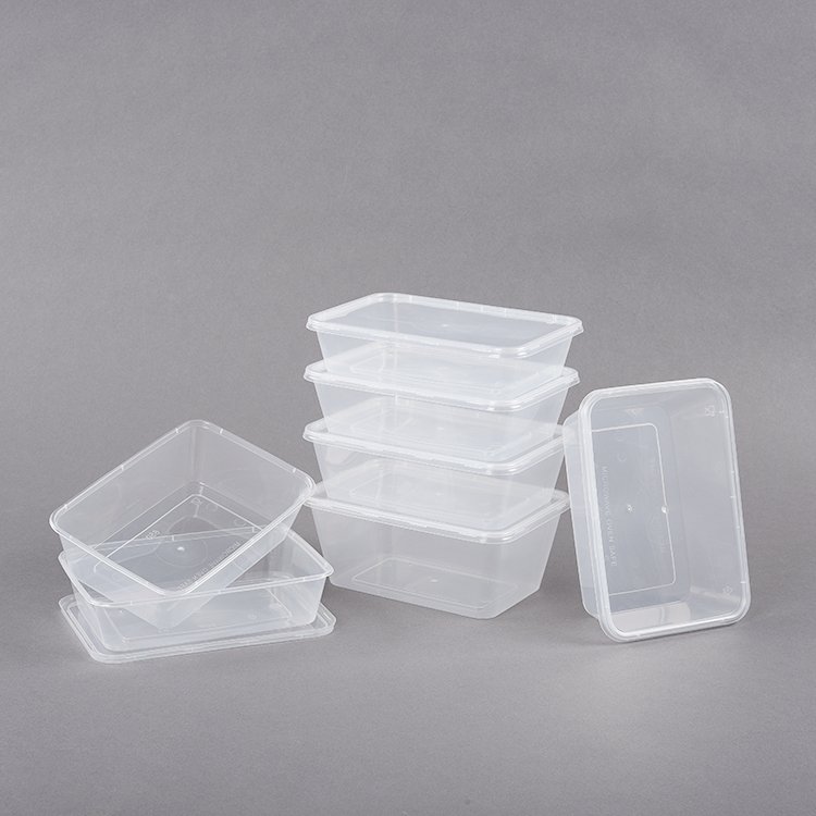 Customize 750ML pp transparent Food Lunch Box microwave safe plastic disposable food storage containers for food packaging