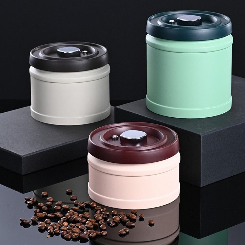 Household Coffee Storage Sealed Tank Press Vacuum Coffee Bean Stainless Steel Vacuum Crisper Coffee Bean Storage Containers