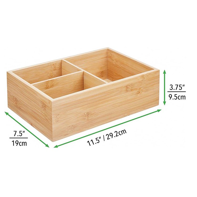 New creative kitchen condiment three-compartment storage box solid wood storage box