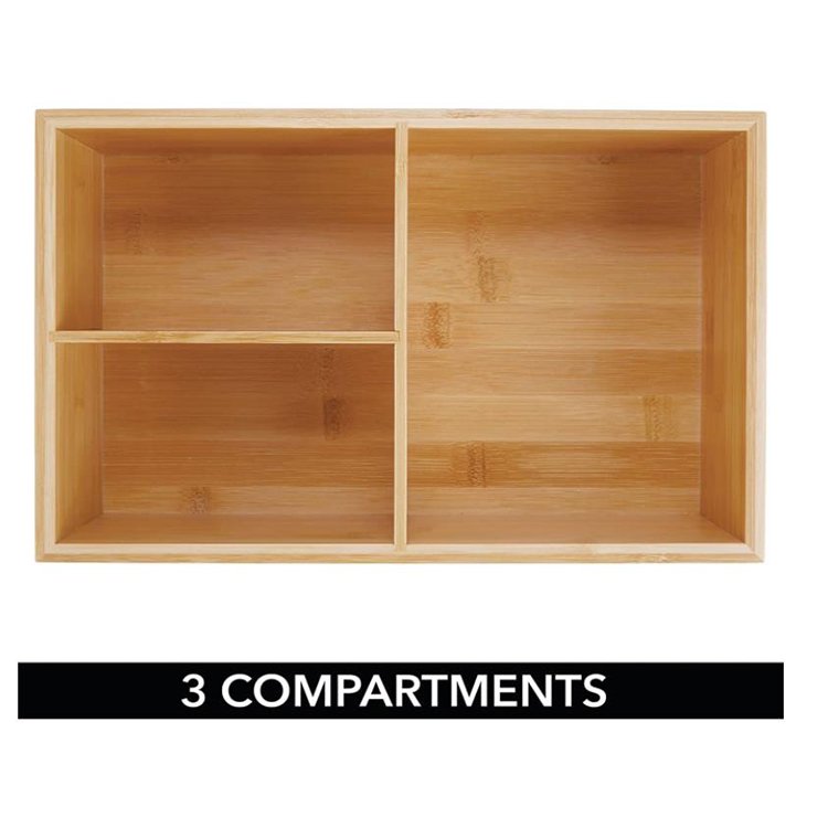 New creative kitchen condiment three-compartment storage box solid wood storage box