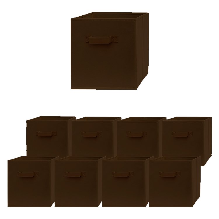 Wholesale 6 Pcs Black Non Woven Fabric Cube Storage Bins Organizer Cllapsible Clothes Storage Boxes