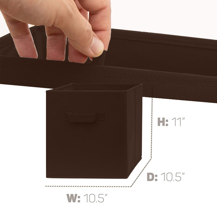Wholesale 6 Pcs Black Non Woven Fabric Cube Storage Bins Organizer Cllapsible Clothes Storage Boxes