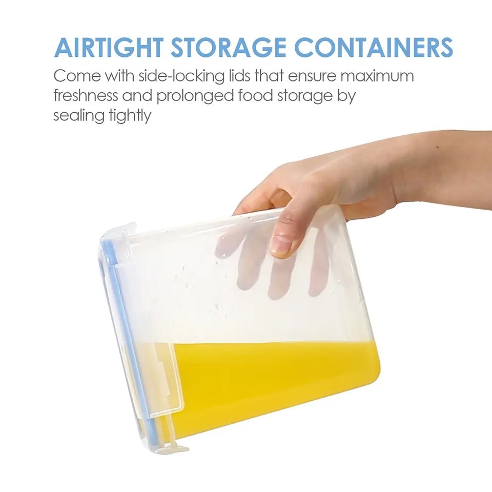 Haixing 6PCS Kitchen Cereal Flour Dry Food Noodles Beans Storage Airtight 1.6L Food Storage Container with Lid Storage Box Set