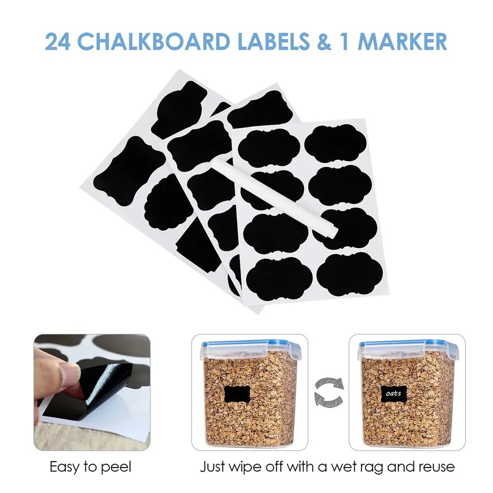 Haixing 6PCS Kitchen Cereal Flour Dry Food Noodles Beans Storage Airtight 1.6L Food Storage Container with Lid Storage Box Set
