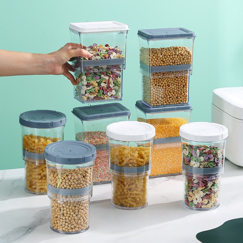 Sesame Airtight Plastic Sugar Flour Dry Food Cereal Kitchen Organizers Air Tight Dry Food Storage Container