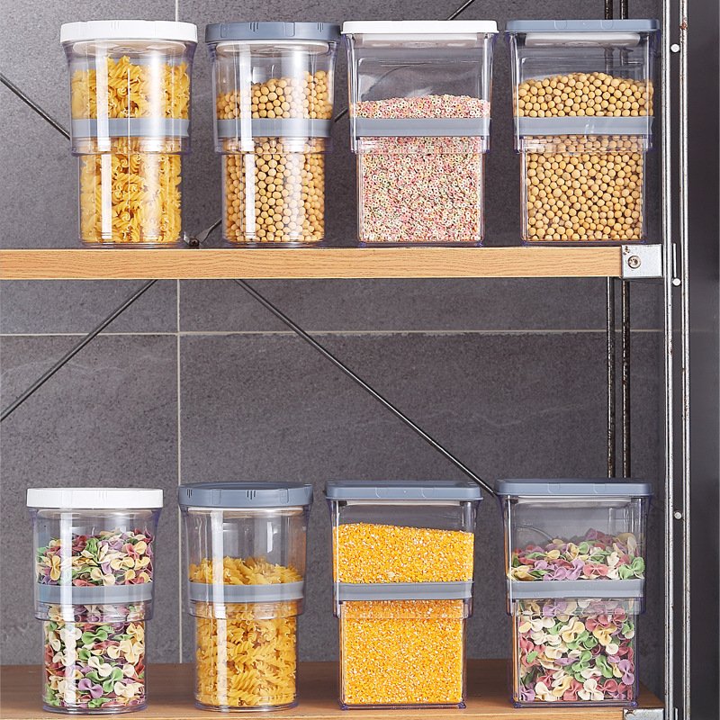Sesame Airtight Plastic Sugar Flour Dry Food Cereal Kitchen Organizers Air Tight Dry Food Storage Container