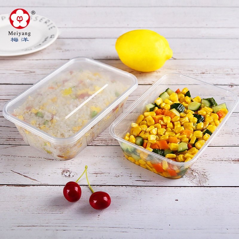 Eco Friendly Disposable PP Plastic Rectangular Microwaveable pp food Container 15392B