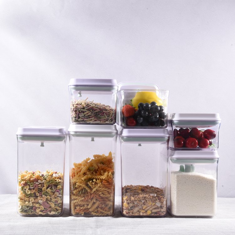 Ankou Unique Design Stackable Airtight Dry Goods Food Storage Plastic Container Easy To Lock And Open Pop With Lids