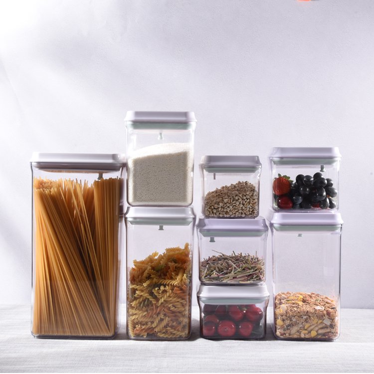 Ankou Unique Design Stackable Airtight Dry Goods Food Storage Plastic Container Easy To Lock And Open Pop With Lids