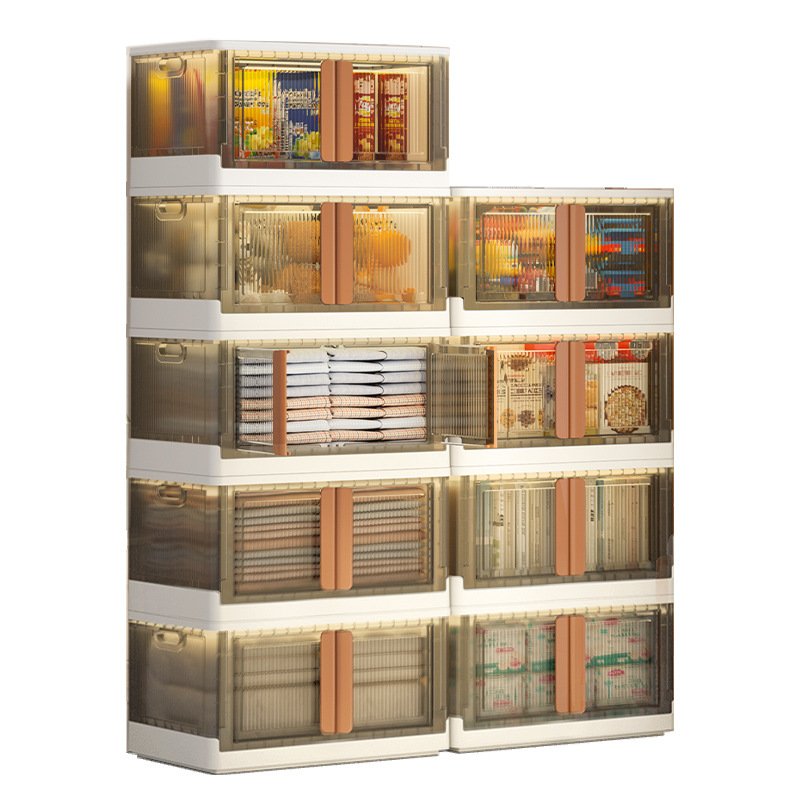 Royaumann Premium Stackable Foldable Plastic Storage Boxes & Bins Containers for Home and Kitchen Storage