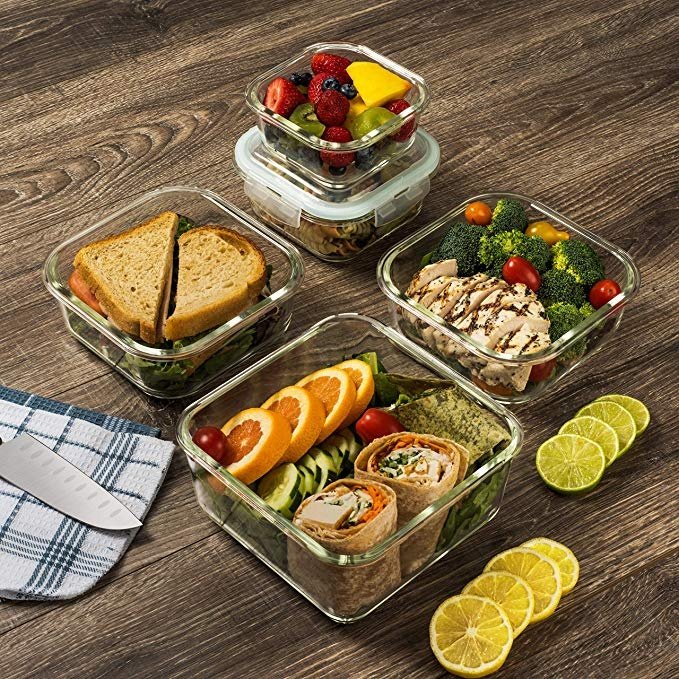 Hot Sell Square Glass Food Storage Container With Air Tight Lid