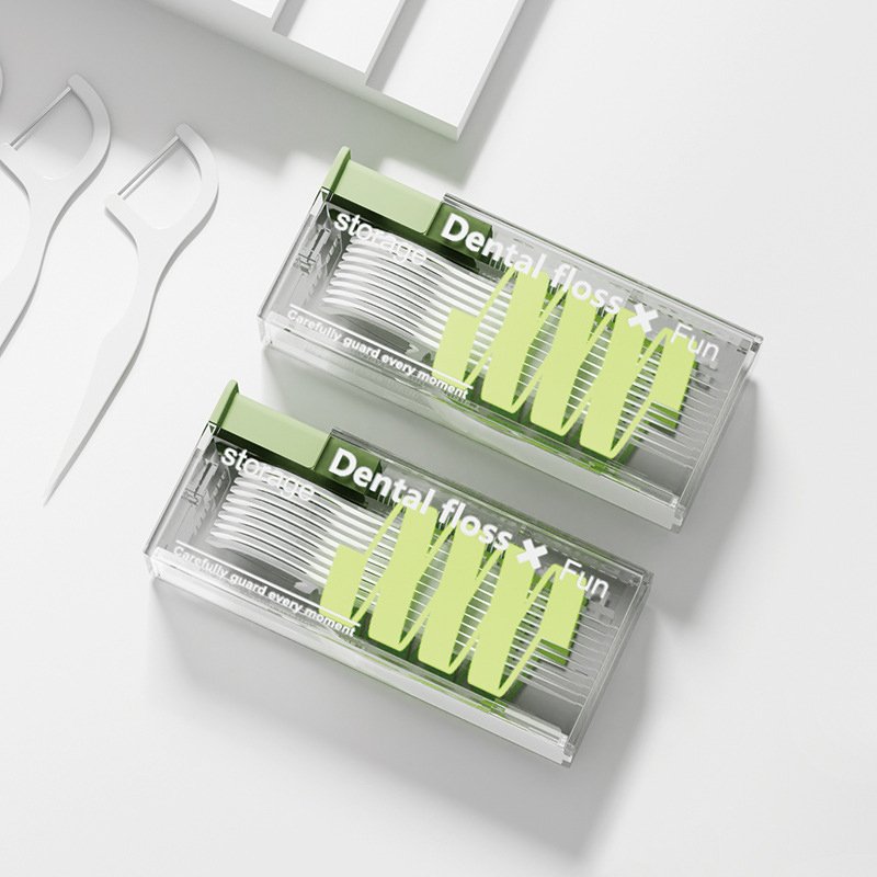 Portable Dental Floss Box Automatic Pop-up Dental Floss Storage Box Press Type Portable Disposable Dental Floss Removal Rod